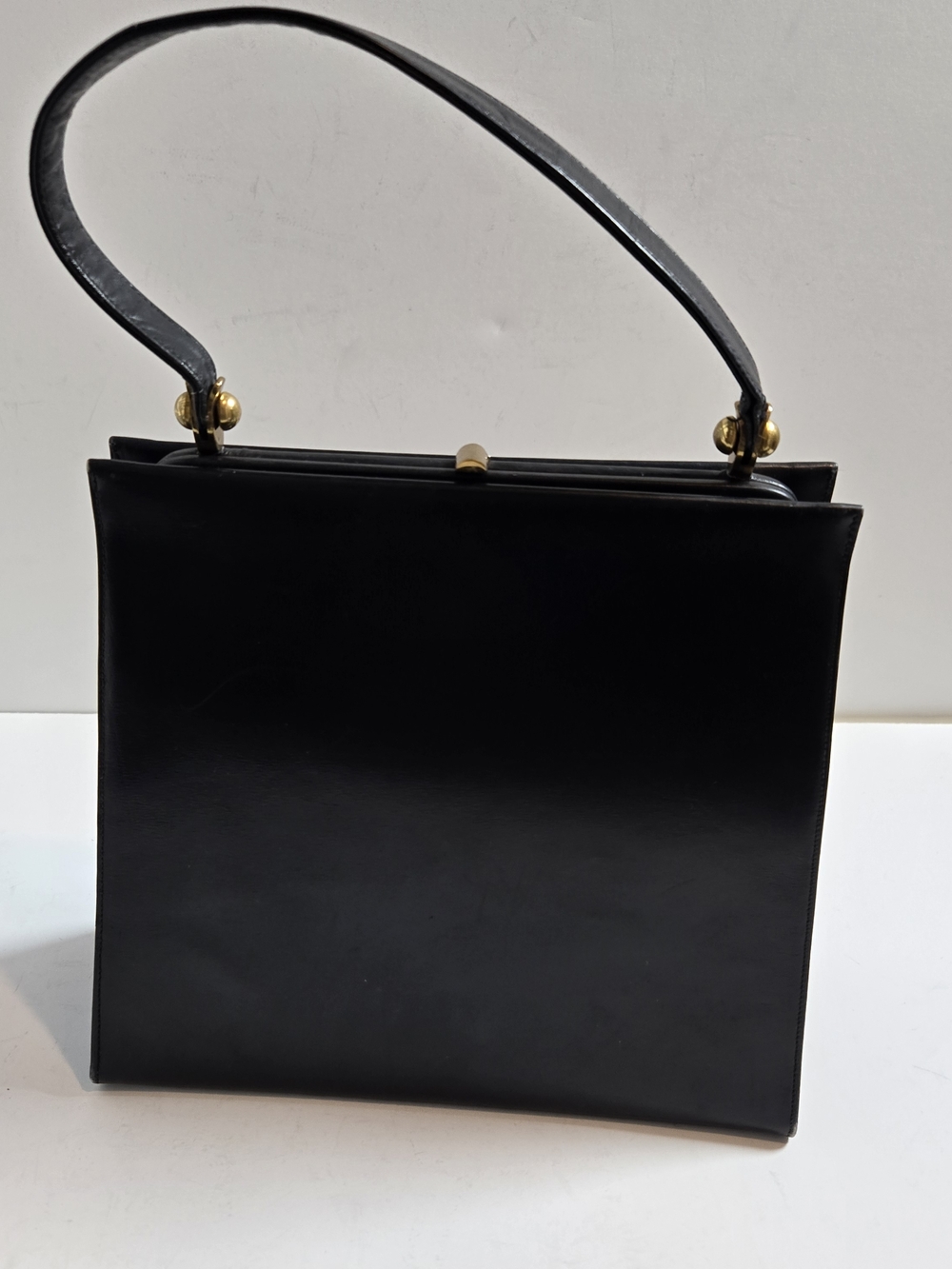 Vintage Susan Gail Original 50s Black Structured Top-Handle Bag